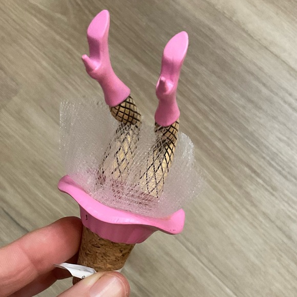 Leg fishnet tutu dancer wine bottle topper cork stopper New gift party NWT - Picture 3 of 6